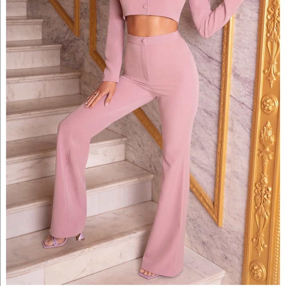 OH POLLY “Try Harder” high waisted flare trousers